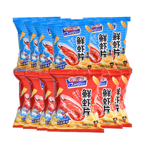 亲亲虾条膨化零食大礼包18g虾片小鱼果26g虾条休闲食品儿时怀旧